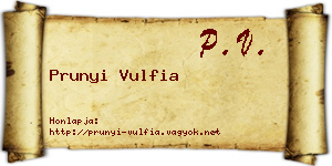 Prunyi Vulfia névjegykártya